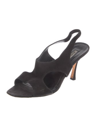 Manolo Blahnik Suede Slingback Sandals