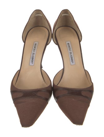 Manolo Blahnik Canvas D'Orsay Pumps