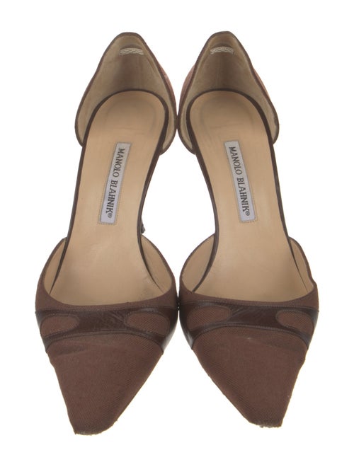Manolo Blahnik Canvas D'Orsay Pumps