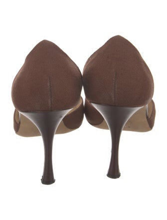 Manolo Blahnik Canvas D'Orsay Pumps