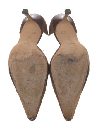 Manolo Blahnik Canvas D'Orsay Pumps