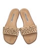 Manolo Blahnik Leather Lasercut Accents Slides