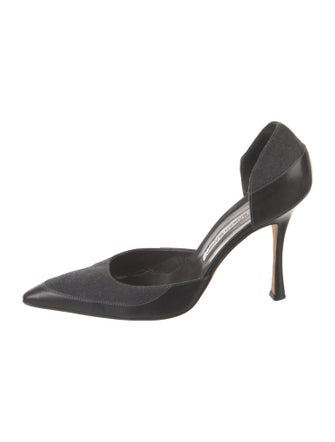 Manolo Blahnik Suede D'Orsay Pumps