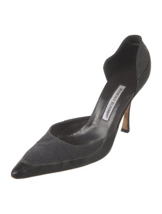 Manolo Blahnik Suede D'Orsay Pumps