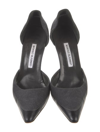 Manolo Blahnik Suede D'Orsay Pumps