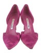 Manolo Blahnik Suede D'Orsay Pumps