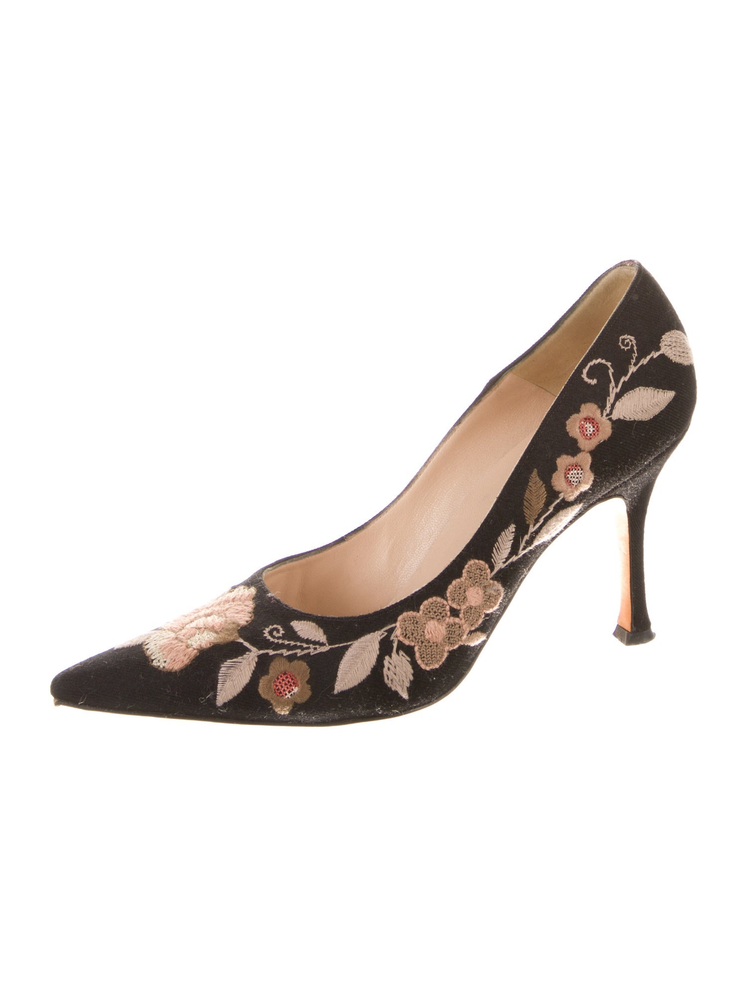 Manolo Blahnik Canvas Floral Print Pumps