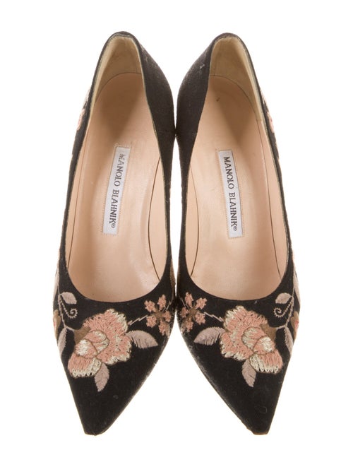 Manolo Blahnik Canvas Floral Print Pumps
