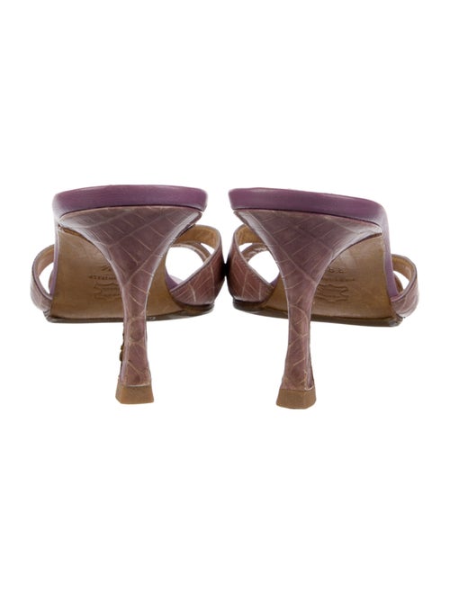 Manolo Blahnik Crocodile Animal Print Slides