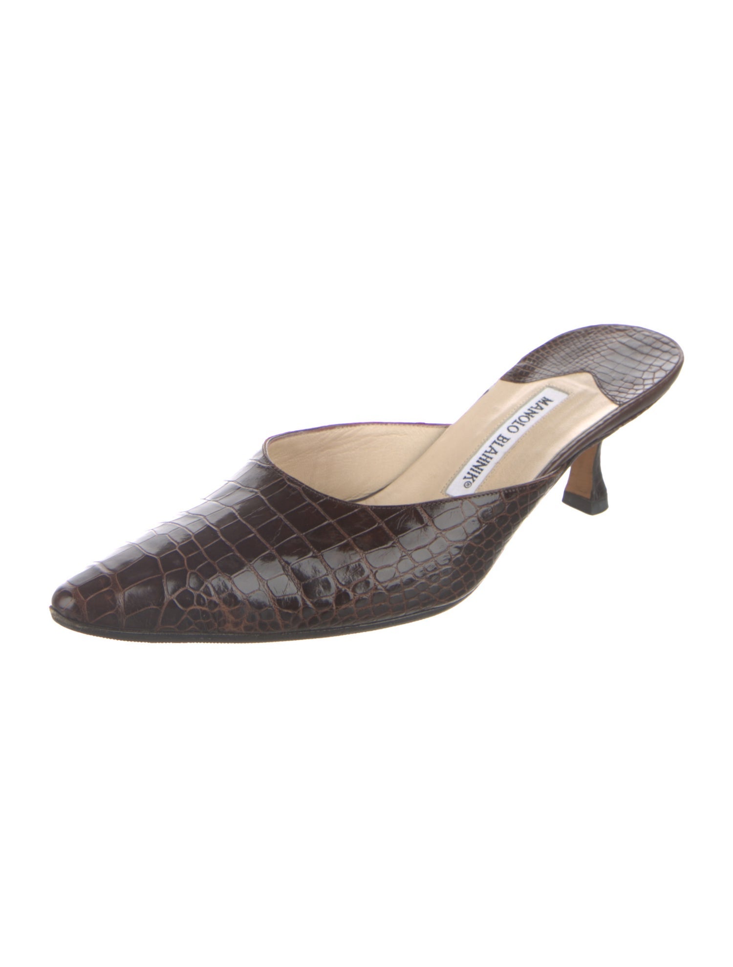 Manolo Blahnik Crocodile Mules