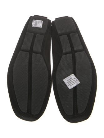 Manolo Blahnik Suede Whipstitch Trim Loafers