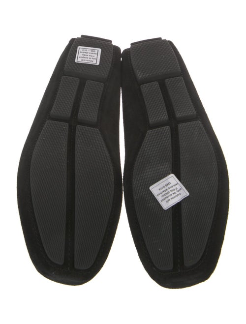 Manolo Blahnik Suede Whipstitch Trim Loafers