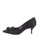 Manolo Blahnik Satin Bow Accents Pumps