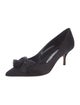 Manolo Blahnik Satin Bow Accents Pumps