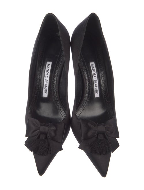 Manolo Blahnik Satin Bow Accents Pumps