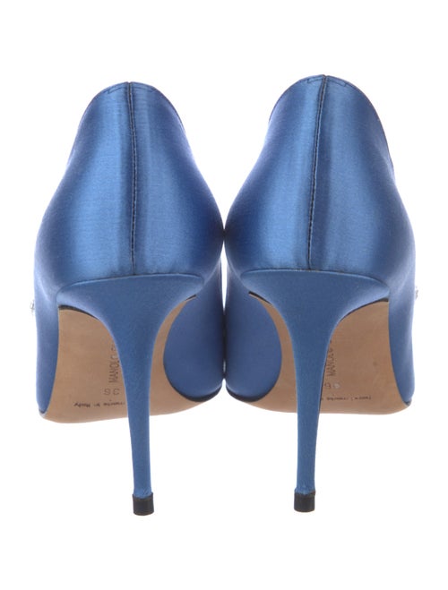 Manolo Blahnik Satin Crystal Embellishments Pumps
