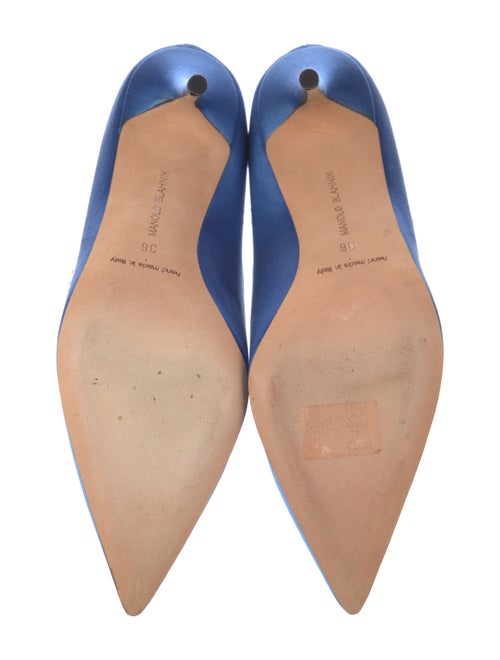 Manolo Blahnik Satin Crystal Embellishments Pumps