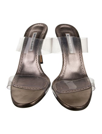 Manolo Blahnik Leather Slides