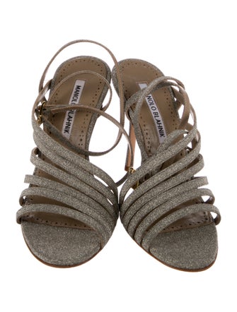 Manolo Blahnik Glitter Sandals