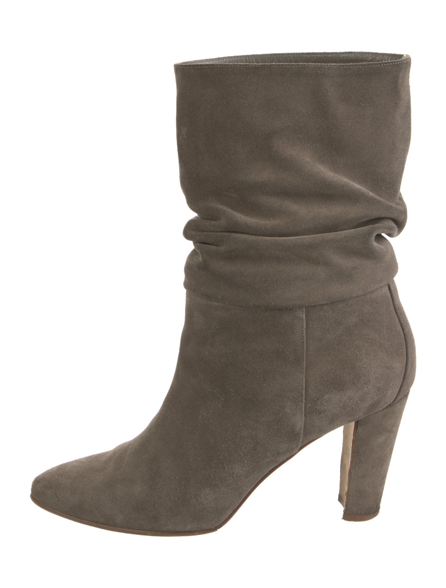 Manolo Blahnik Suede Pleated Accents Slouch Boots