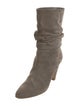 Manolo Blahnik Suede Pleated Accents Slouch Boots