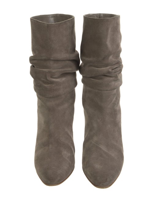 Manolo Blahnik Suede Pleated Accents Slouch Boots