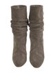 Manolo Blahnik Suede Pleated Accents Slouch Boots