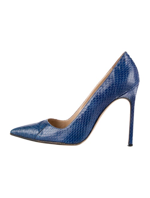 Manolo Blahnik Snakeskin Animal Print Pumps