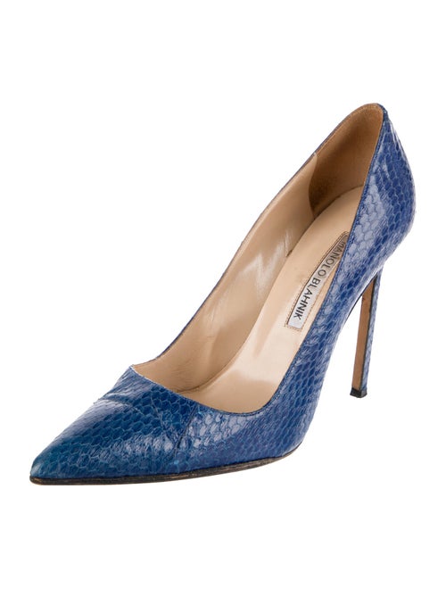 Manolo Blahnik Snakeskin Animal Print Pumps