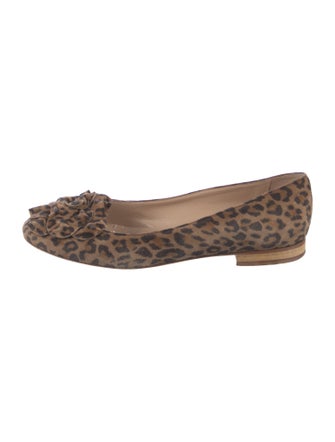 Manolo Blahnik Suede Animal Print Flats