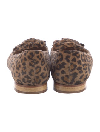 Manolo Blahnik Suede Animal Print Flats