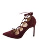 Manolo Blahnik Suede T-Strap Pumps