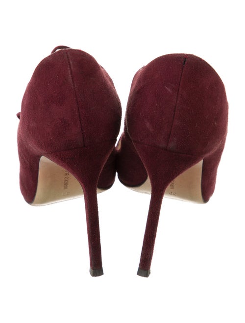 Manolo Blahnik Suede T-Strap Pumps