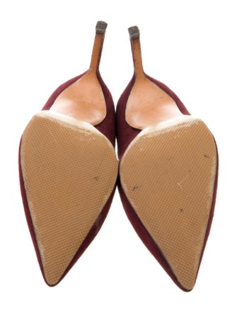 Manolo Blahnik Suede T-Strap Pumps