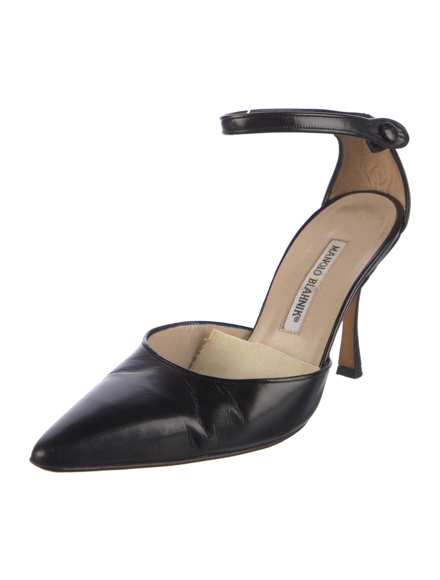 Manolo Blahnik Leather D'Orsay Pumps
