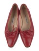Manolo Blahnik Leather Bow Accents Ballet Flats