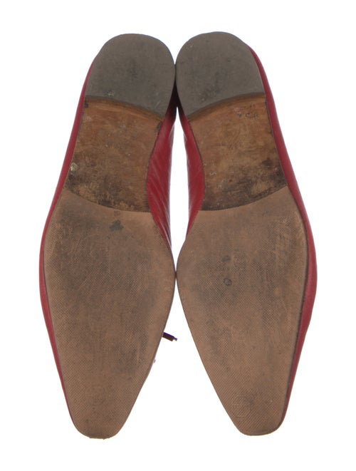 Manolo Blahnik Leather Bow Accents Ballet Flats