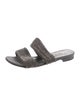 Manolo Blahnik Satin Crystal Embellishments Slides