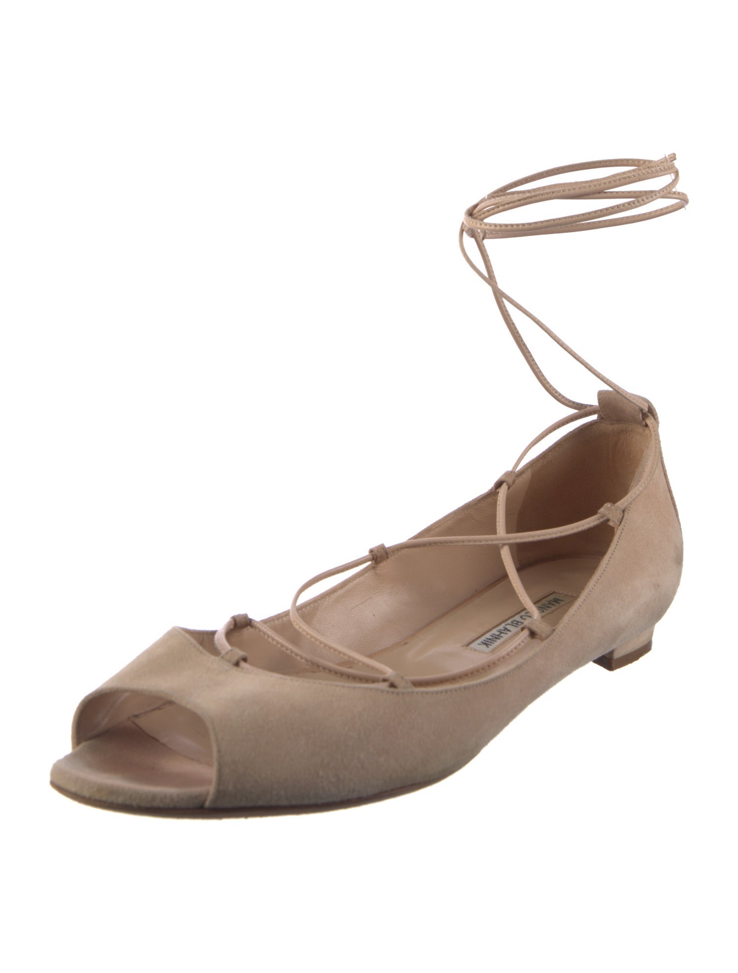 Manolo Blahnik Suede Animal Print Ballet Flats