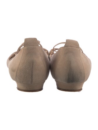 Manolo Blahnik Suede Animal Print Ballet Flats