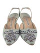 Manolo Blahnik Canvas Floral Print Slingback Pumps