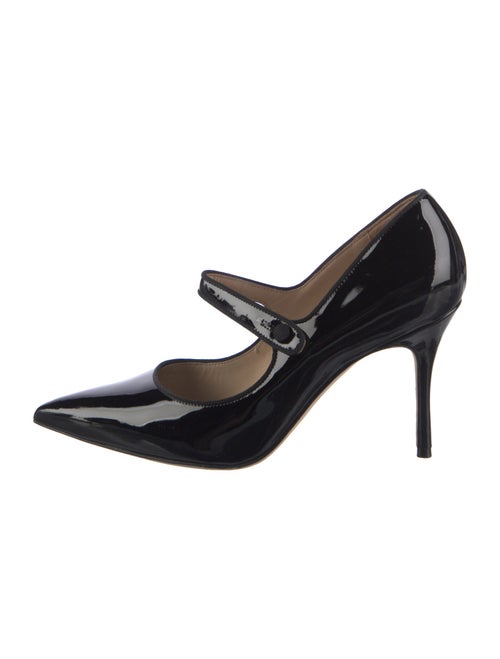 Manolo Blahnik Patent Leather Grosgrain Trim Pumps