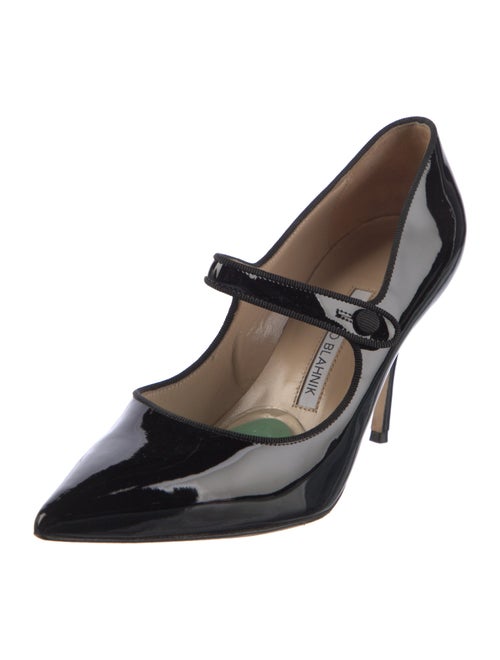 Manolo Blahnik Patent Leather Grosgrain Trim Pumps