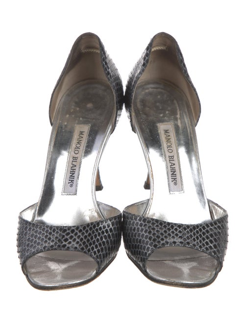 Manolo Blahnik Snakeskin Animal Print D'Orsay Pumps