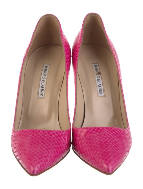 Manolo Blahnik Leather Animal Print Pumps