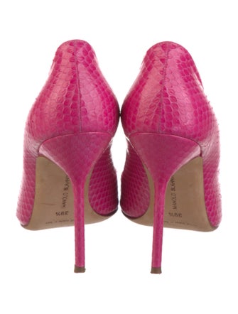 Manolo Blahnik Leather Animal Print Pumps