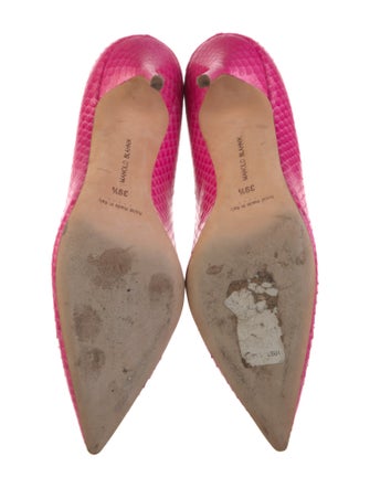 Manolo Blahnik Leather Animal Print Pumps