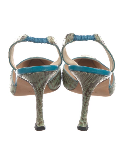 Manolo Blahnik Snakeskin Animal Print Slingback Pumps