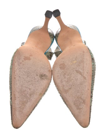 Manolo Blahnik Snakeskin Animal Print Slingback Pumps