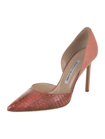 Manolo Blahnik Suede D'Orsay Pumps